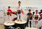 Naši mladí karatisté měli úspěch na 2. kole Krajské ligy karate v Č. Budějovicích 
